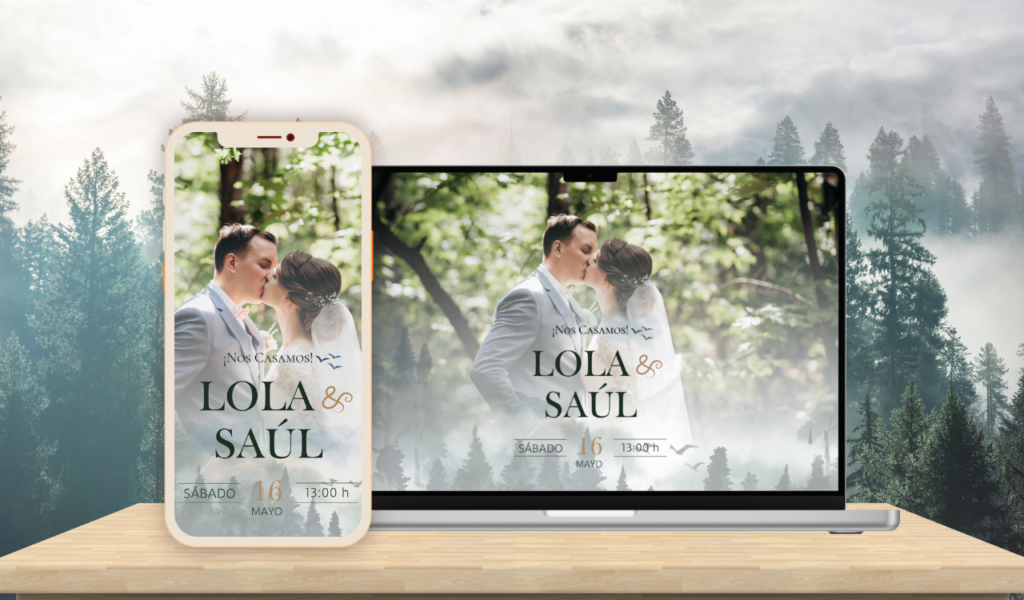 Modelo invitación de boda digital