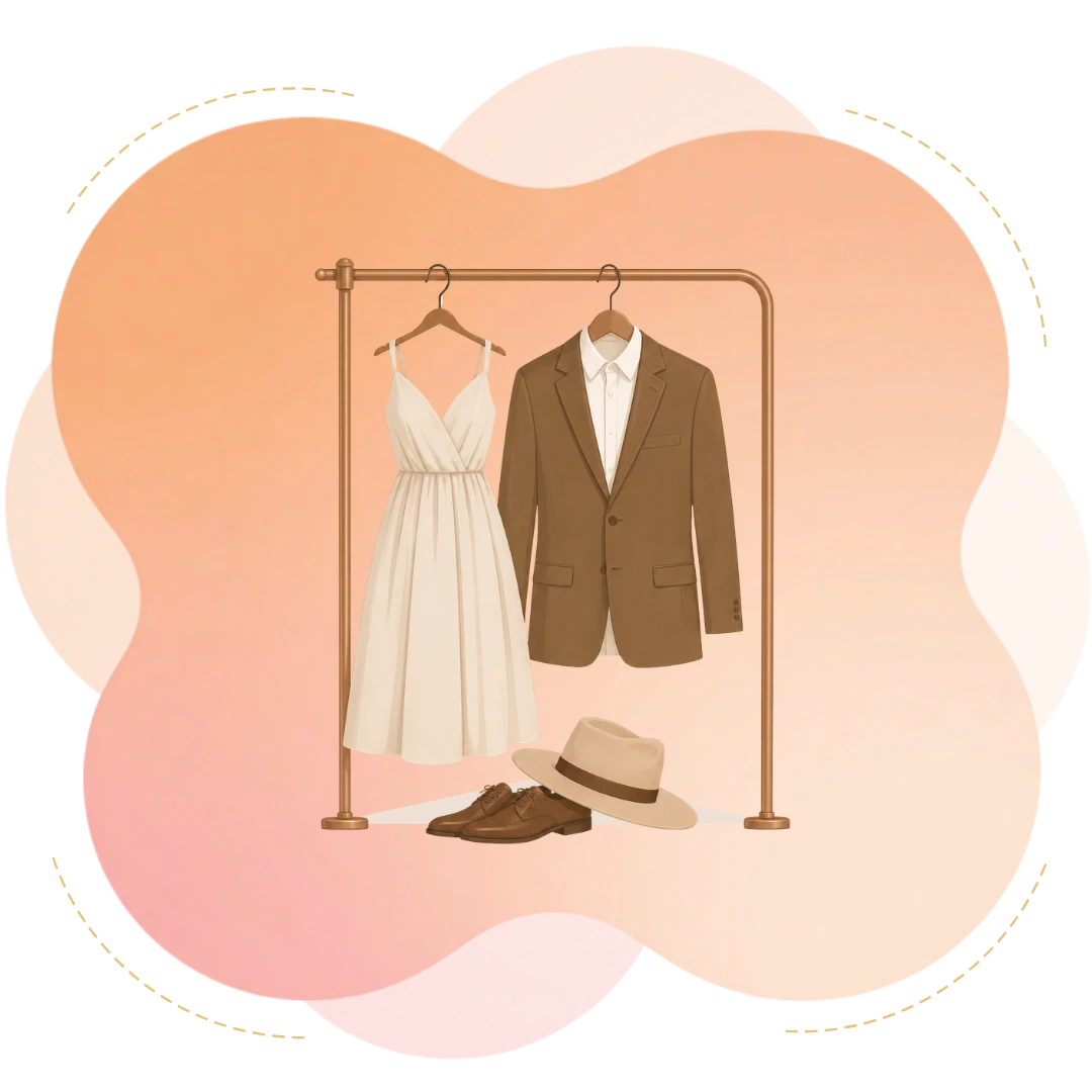 Código de vestimenta para Invitaciones digitales de boda personalizadas